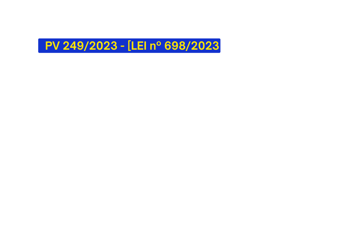 PV 249 2023 LEI nº 698 2023